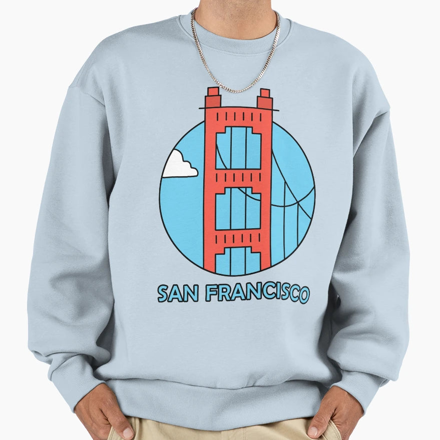 Golden Gate Bridge Sweatshirt - Minimalist Print Unisex - T-Shirt, Sweatshirt, Hoodie