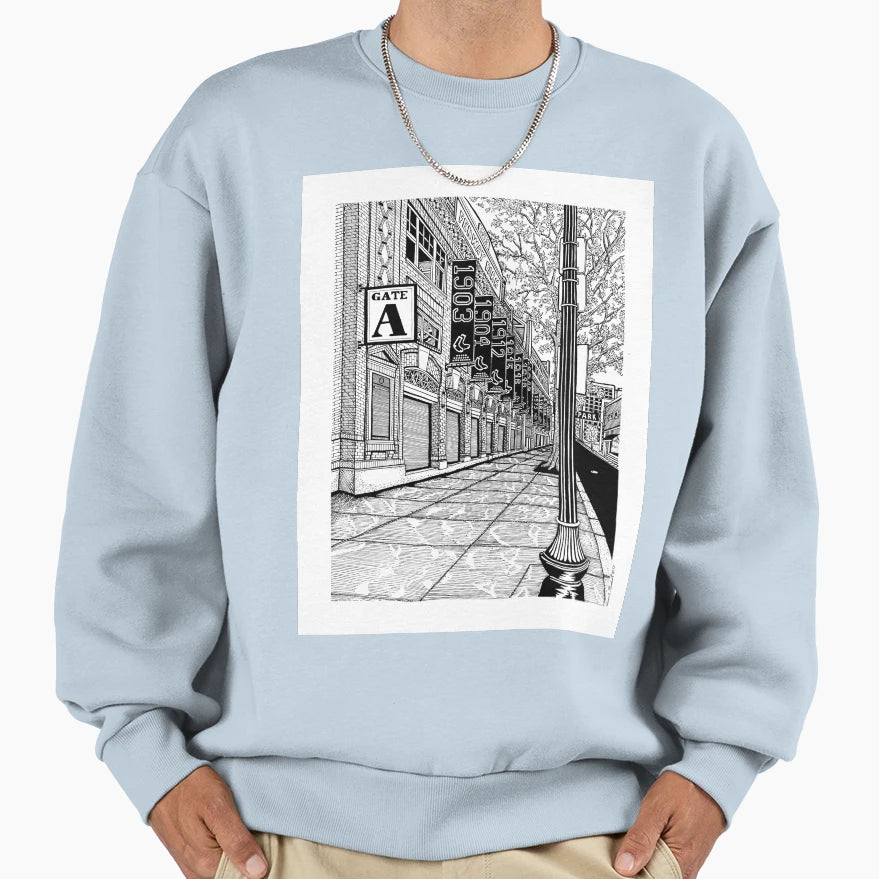 Fenway Park Gate Boston Drawing Sweatshirt - Custom Art Print Unisex - T-Shirt, Sweatshirt, Hoodie