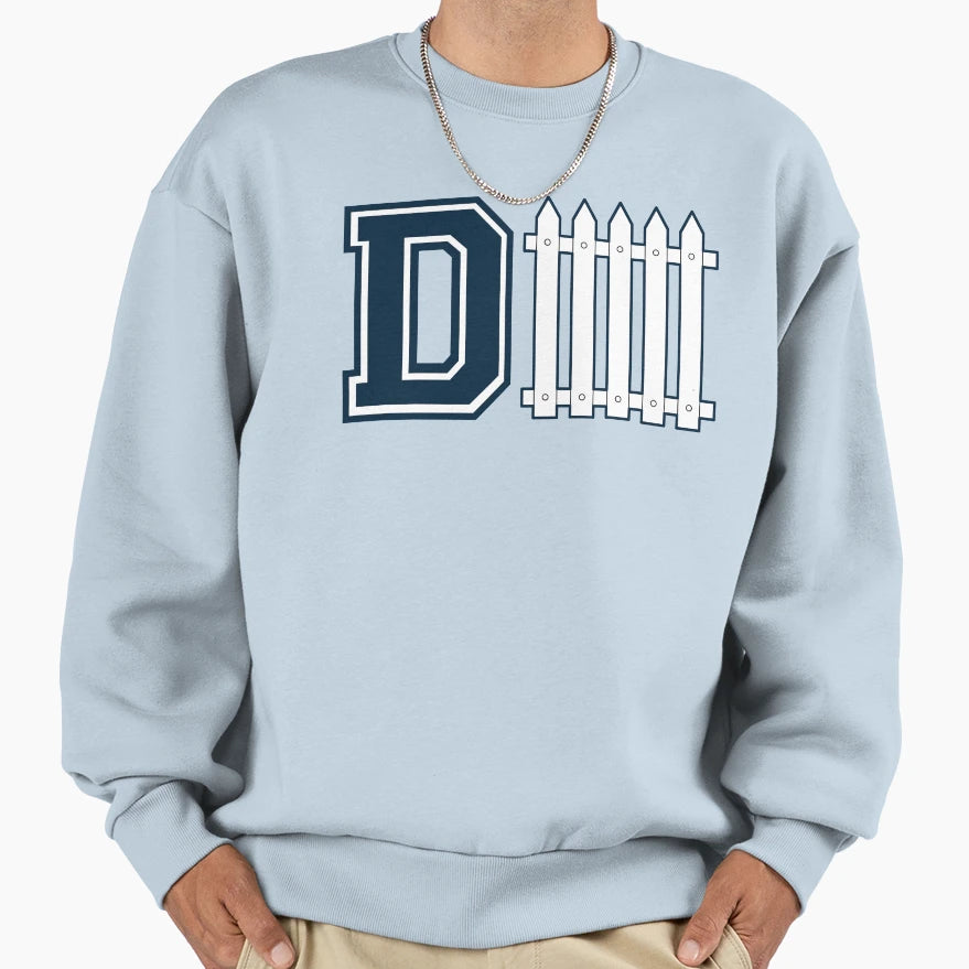 D Fence Blue Sweatshirt - Aesthetic Graphic Men Women - T-Shirt, Sweatshirt, Hoodie