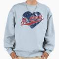 I Love St Louis Missouri Baseball Heart Sweatshirt - Unique Graphic Unisex - T-Shirt, Sweatshirt, Hoodie