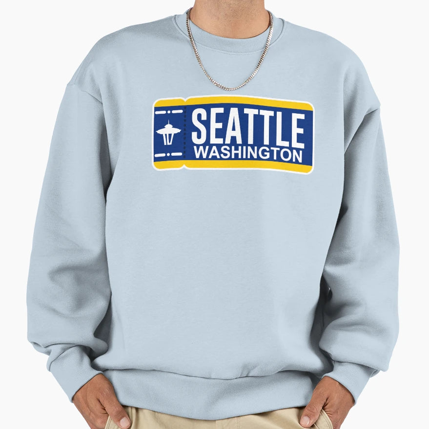 Seattle Ticket Throwback Sweatshirt - Unique Graphic Men Women - T-Shirt, Sweatshirt, Hoodie