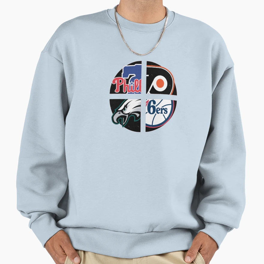 Philadelphia Sports Quad Sweatshirt - Minimalist Print for Adults - T-Shirt, Sweatshirt, Hoodie