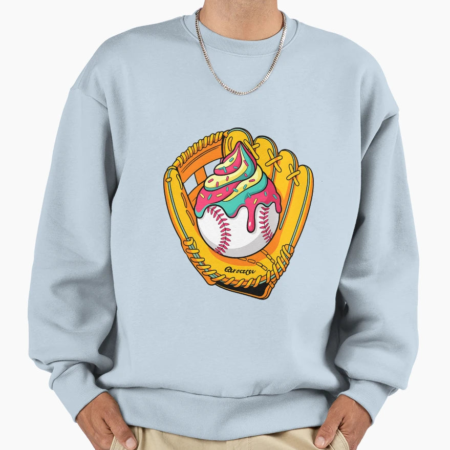 Baseball Drip Ice Cream Sprinkles Sweatshirt - Novelty Apparel Unisex - T-Shirt, Sweatshirt, Hoodie