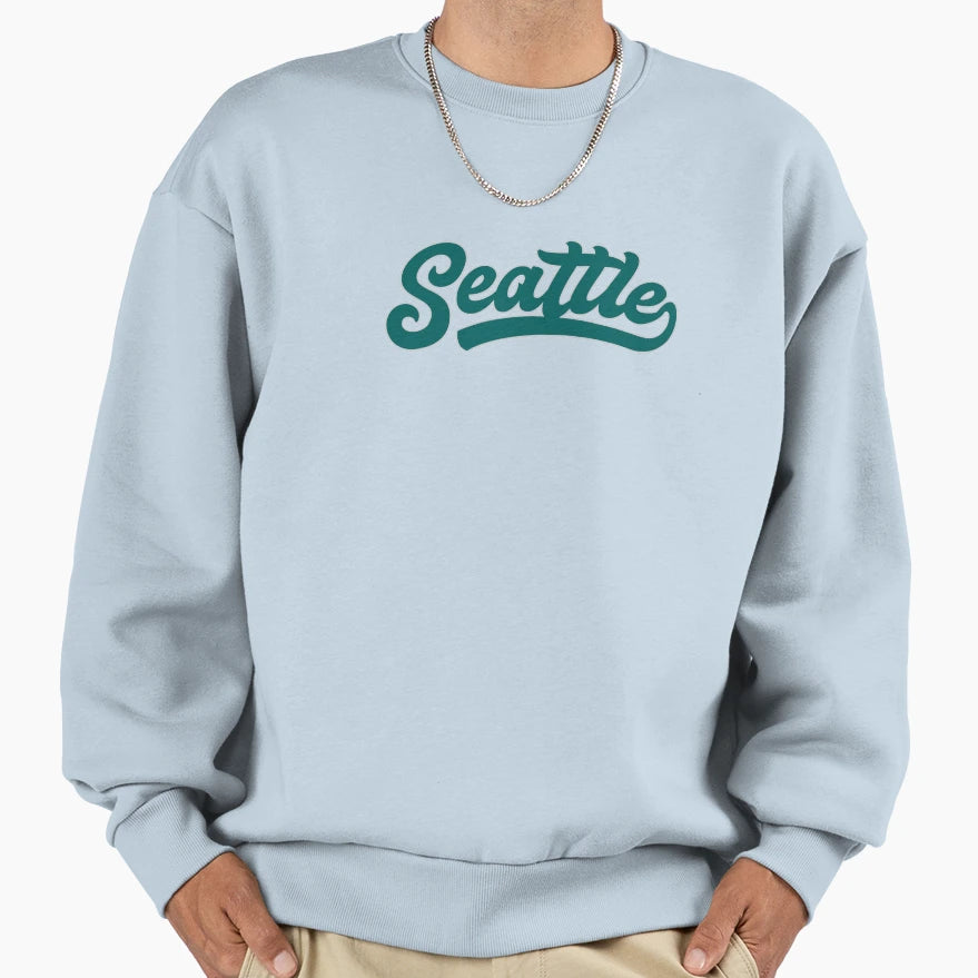 Seattle Washington Baseball Script Sweatshirt - Streetwear Style Men Women - T-Shirt, Sweatshirt, Hoodie
