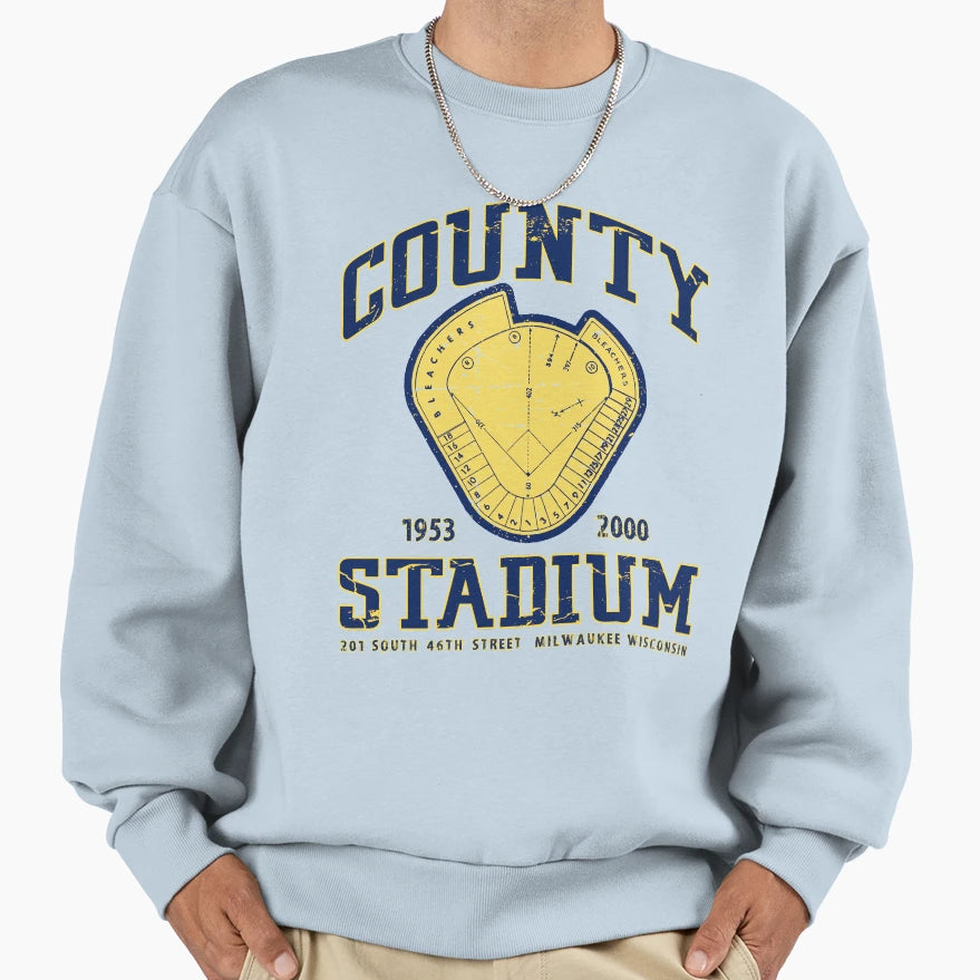 Milwaukee County Stadium Sweatshirt - Graphic Print Unisex - T-Shirt, Sweatshirt, Hoodie