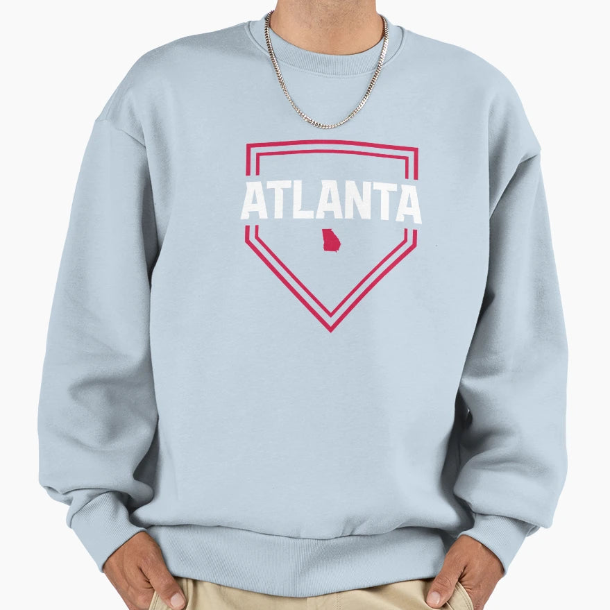 Atlanta Baseball Georgia Home State Sweatshirt - Minimalist Print Men Women - T-Shirt, Sweatshirt, Hoodie