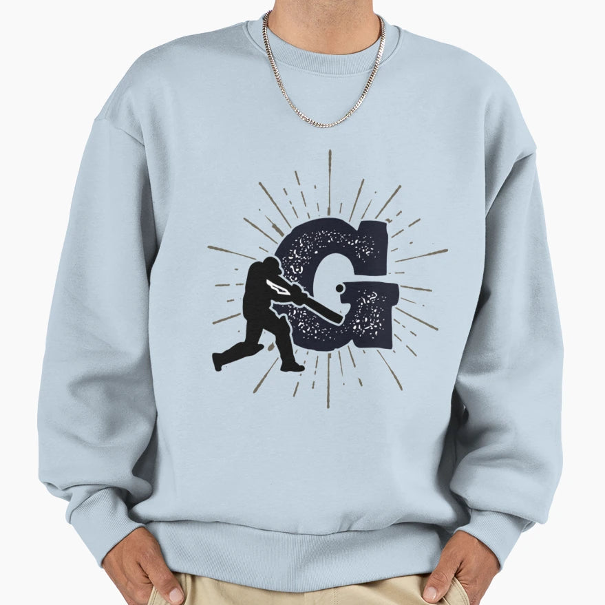 Monogram G Cricket Batter Sunburst T-Shirt - Minimalist Print Men Women - T-Shirt, Sweatshirt, Hoodie
