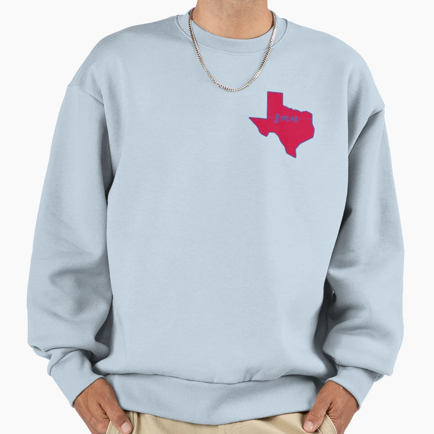 Red And Blue Texas Sweatshirt - Trendy Graphic for Adults - T-Shirt, Sweatshirt, Hoodie