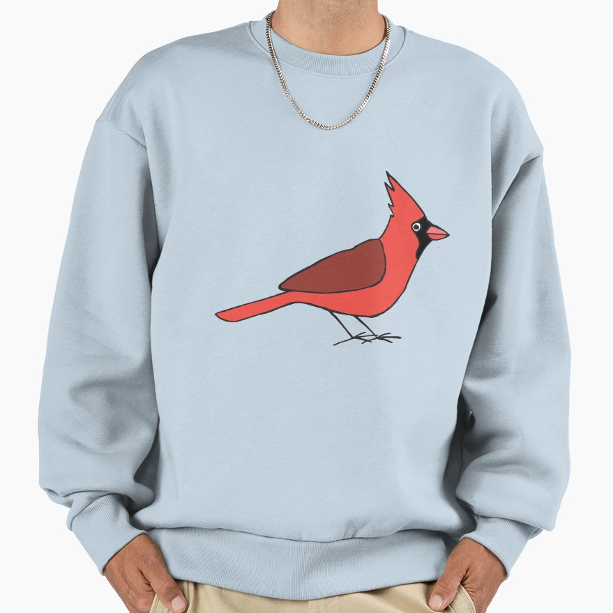 Northern Cardinal Sweatshirt - Minimalist Print Men Women - T-Shirt, Sweatshirt, Hoodie