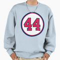 Hank Aaron 44 Jersey Number Sweatshirt - Trendy Graphic Men Women - T-Shirt, Sweatshirt, Hoodie