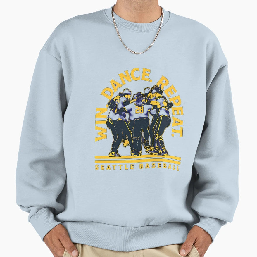 Seattle Baseball Win Dance Repeat 2025 Sweatshirt - Minimalist Print Unisex - T-Shirt, Sweatshirt, Hoodie