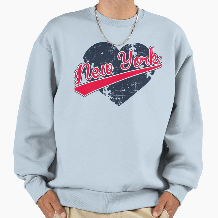 I Love New York Ny Bronx Baseball Heart Sweatshirt - Graphic Print Unisex - T-Shirt, Sweatshirt, Hoodie