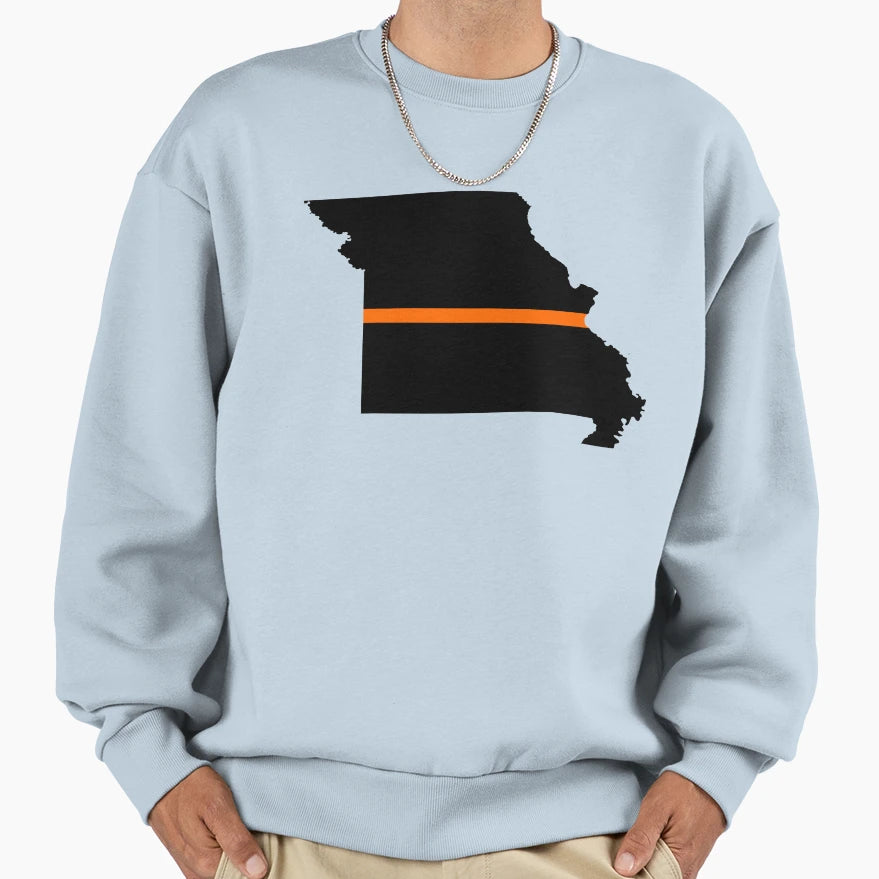 Missouri Thin Orange Line Sweatshirt - Casual Everyday Wear for Adults - T-Shirt, Sweatshirt, Hoodie