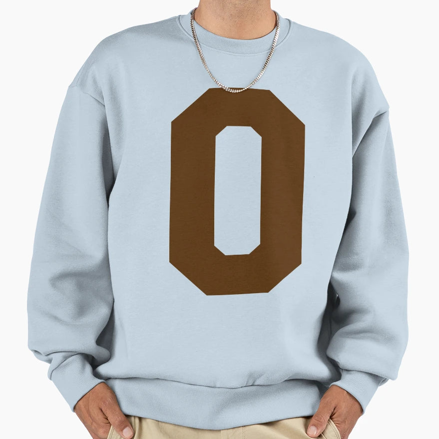 Alphabet Brown O Sports Letter O Sweatshirt - Casual Everyday Wear Unisex - T-Shirt, Sweatshirt, Hoodie