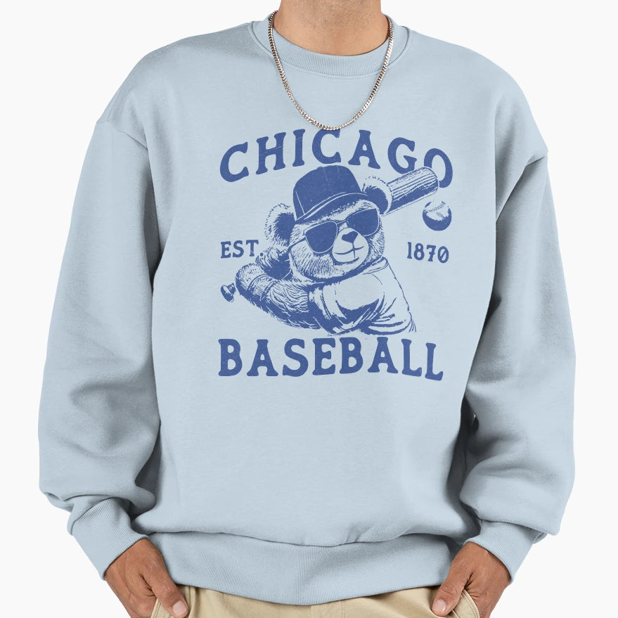 Grunge Chicago Baseball Sweatshirt - Fun Novelty Design Men Women - T-Shirt, Sweatshirt, Hoodie