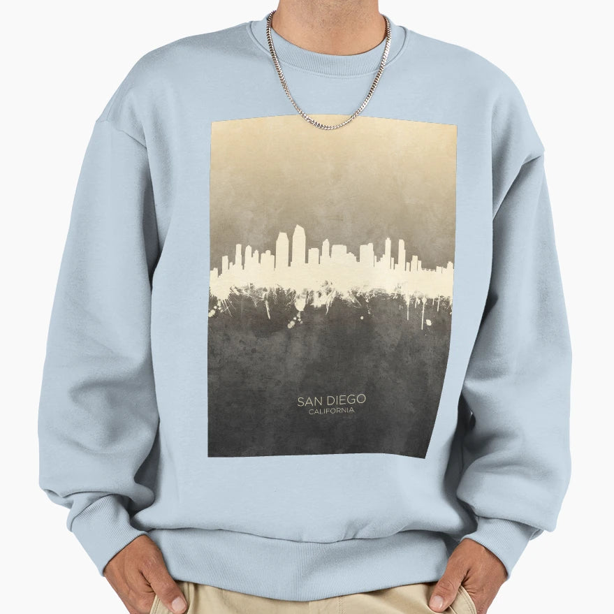 San Diego California Skyline Sweatshirt - Custom Art Print Unisex - T-Shirt, Sweatshirt, Hoodie