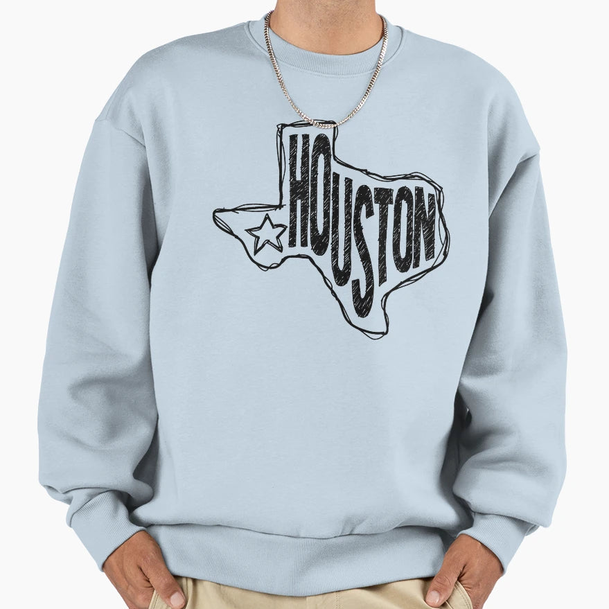 Houston Texas Sweatshirt - Casual Everyday Wear Unisex - T-Shirt, Sweatshirt, Hoodie