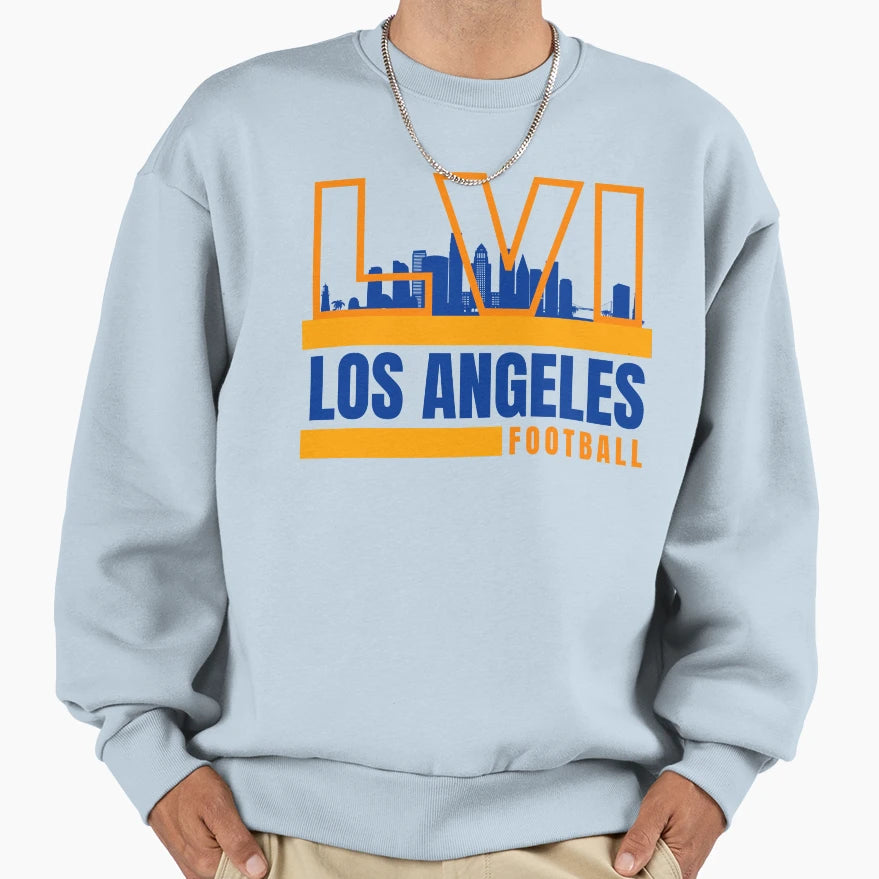 Los Angeles Football Yellow Blue Sweatshirt - Novelty Apparel Men Women - T-Shirt, Sweatshirt, Hoodie