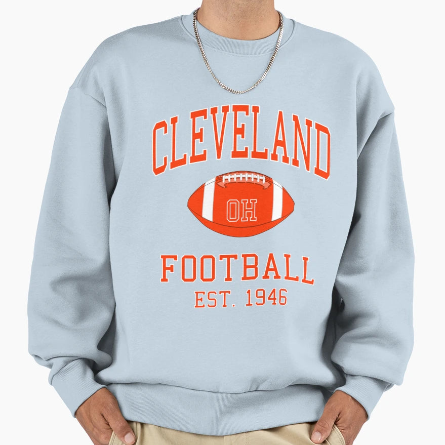 Cleveland Football Sweatshirt - Novelty Apparel for Adults - T-Shirt, Sweatshirt, Hoodie
