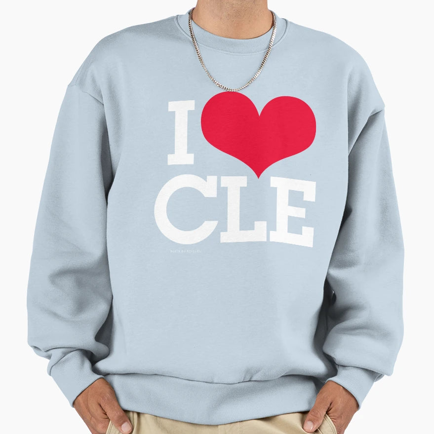 I Love Cle White Sweatshirt - Aesthetic Graphic Men Women - T-Shirt, Sweatshirt, Hoodie