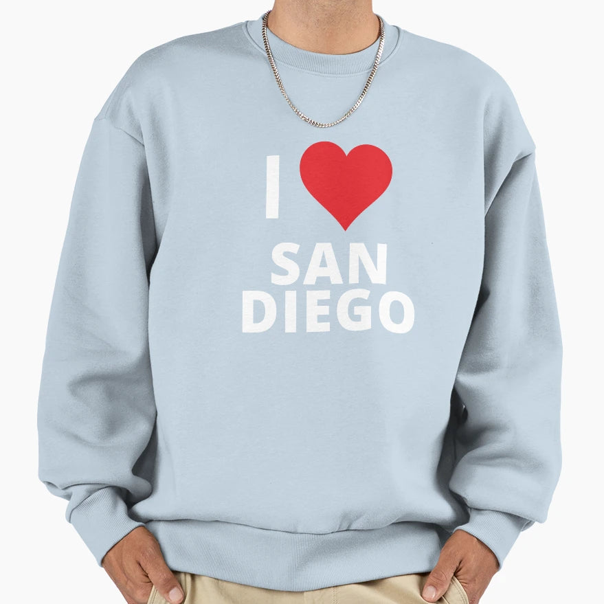 I Love San Diego Dark Sweatshirt - Casual Everyday Wear for Adults - T-Shirt, Sweatshirt, Hoodie