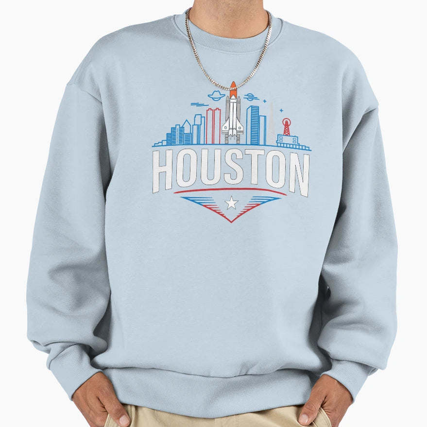 Houston Texas United States Sweatshirt - Aesthetic Graphic Men Women - T-Shirt, Sweatshirt, Hoodie