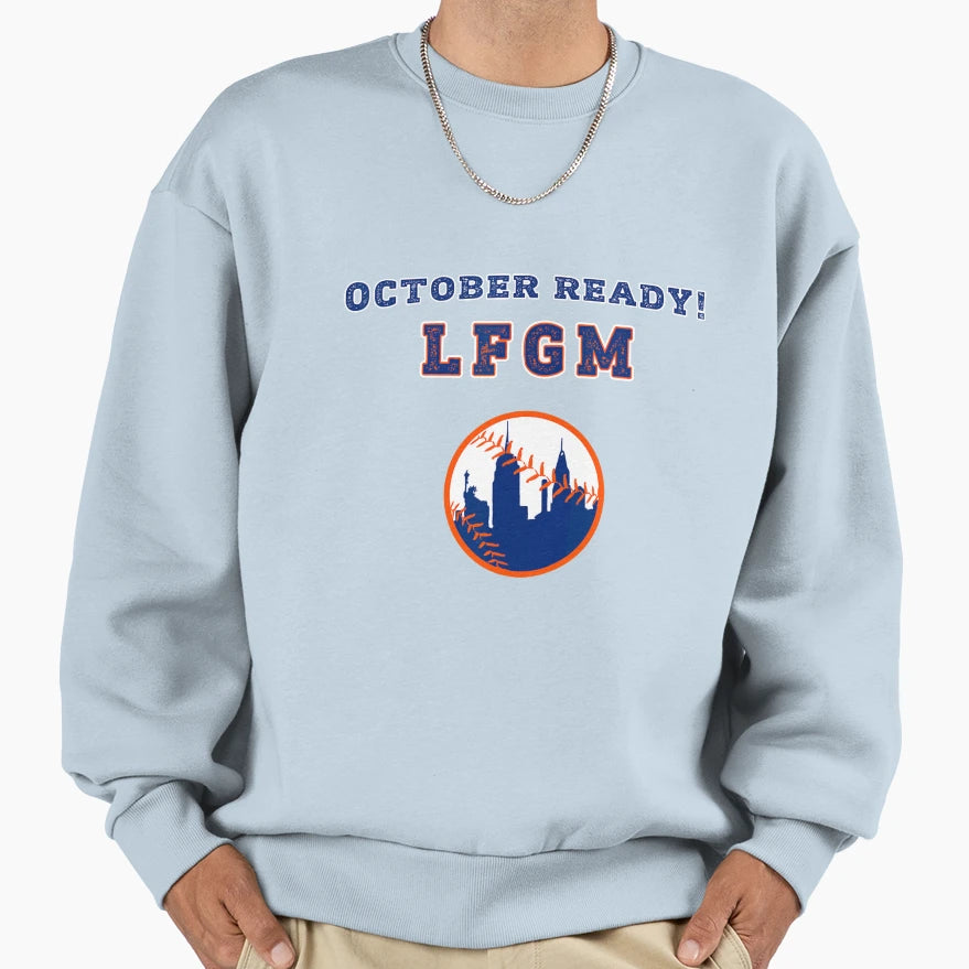 October Ready Lfgm Baseball Lovers Sweatshirt - Minimalist Print Men Women - T-Shirt, Sweatshirt, Hoodie