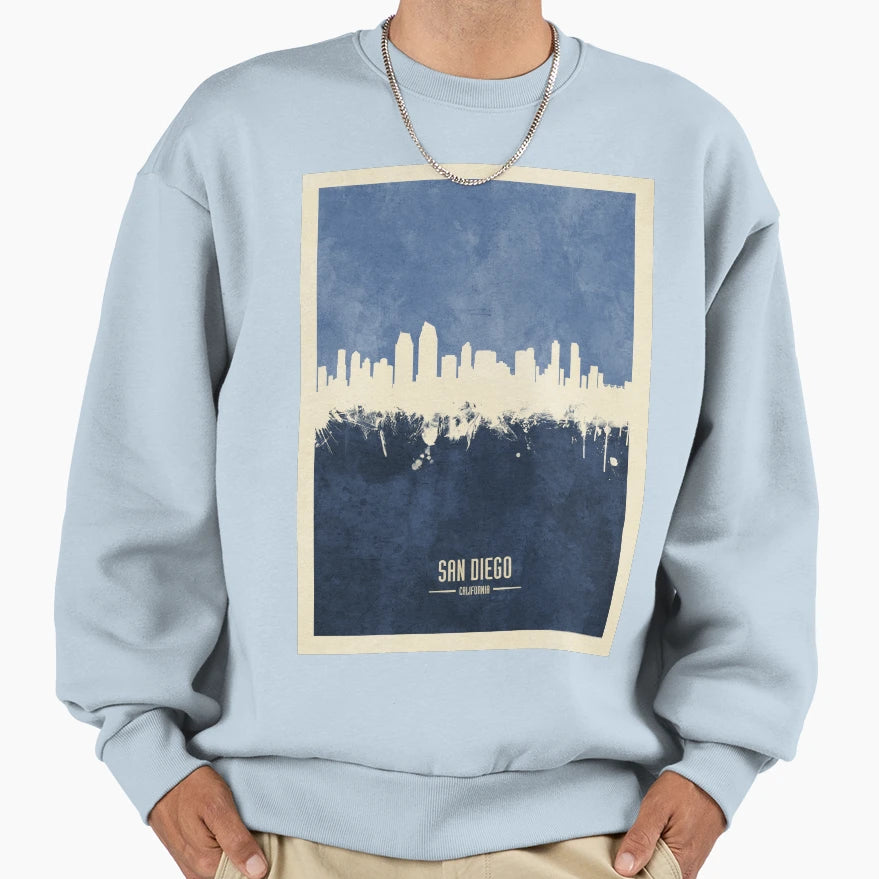 San Diego California Skyline Sweatshirt - Minimalist Print Men Women - T-Shirt, Sweatshirt, Hoodie