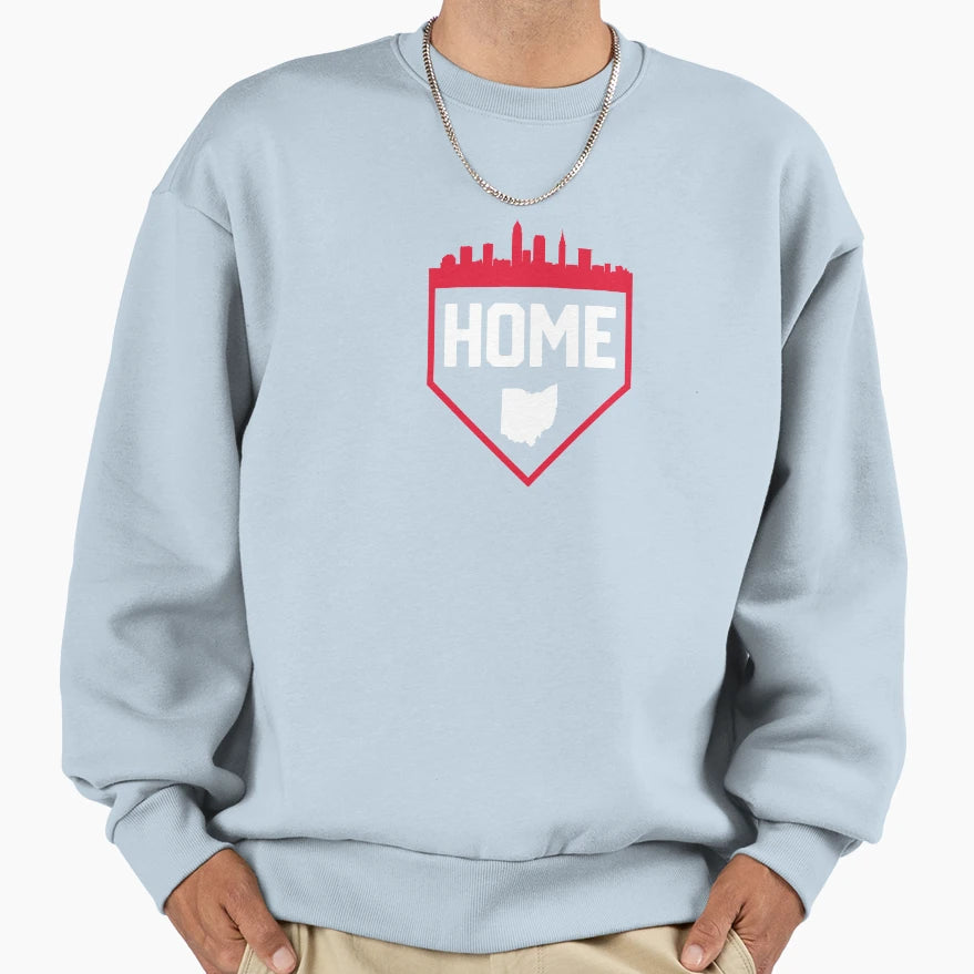 Cleveland Ohio Is Home Baseball City Sweatshirt - Minimalist Print Unisex - T-Shirt, Sweatshirt, Hoodie
