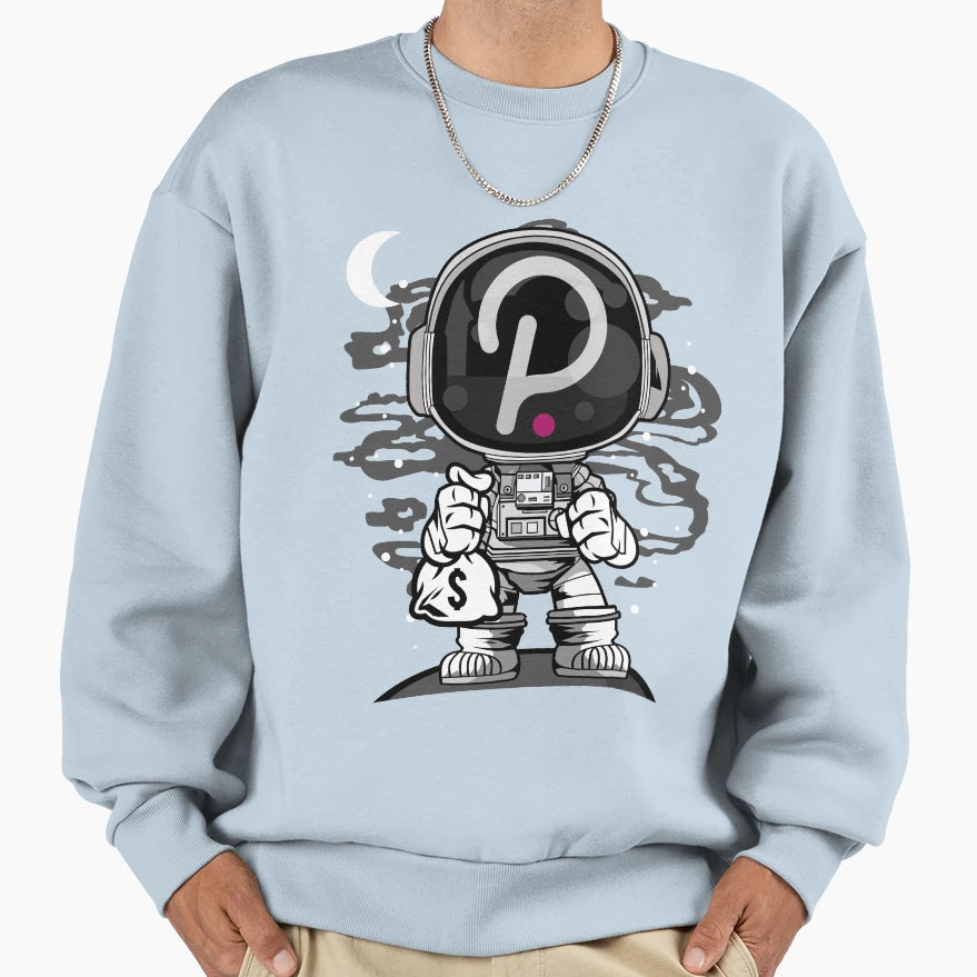 Astronaut Polkadot Dot Coin To Sweatshirt - Fun Novelty Design Men Women - T-Shirt, Sweatshirt, Hoodie