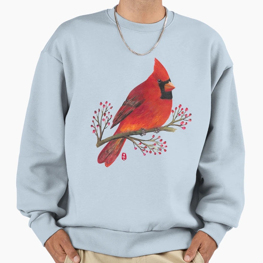 Red Cardinal Sweatshirt - Minimalist Print Men Women - T-Shirt, Sweatshirt, Hoodie