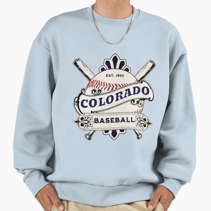 Colorado Baseball Sweatshirt - Custom Art Print Unisex - T-Shirt, Sweatshirt, Hoodie