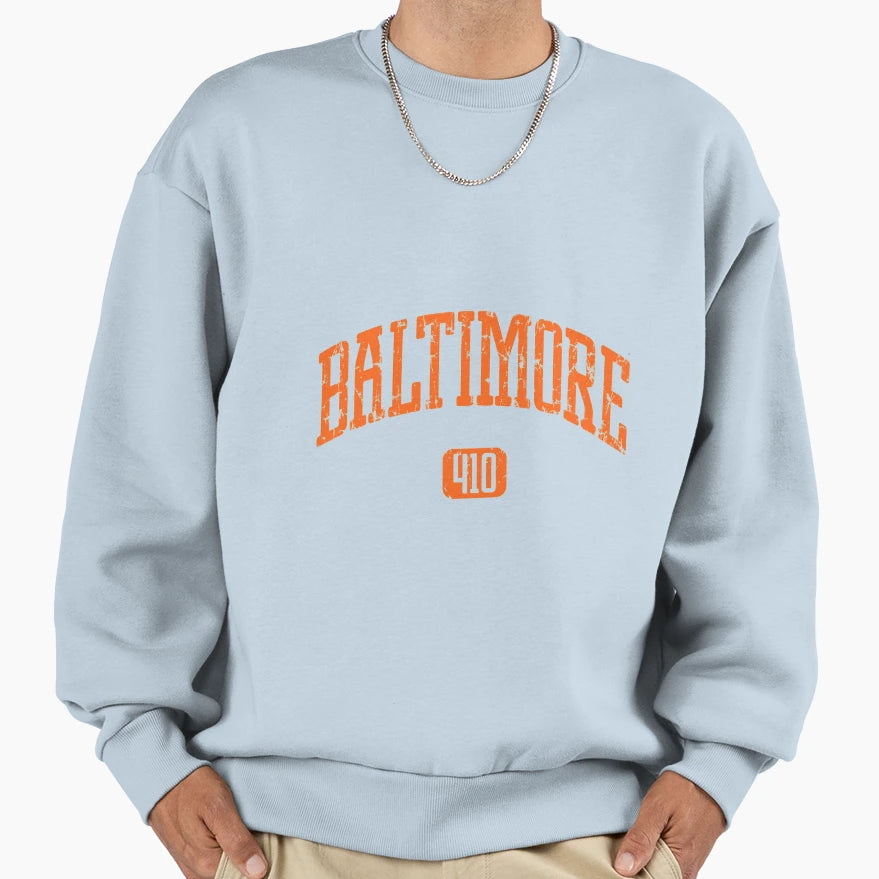 Baltimore 410 Orange Sweatshirt - Novelty Apparel for Adults - T-Shirt, Sweatshirt, Hoodie