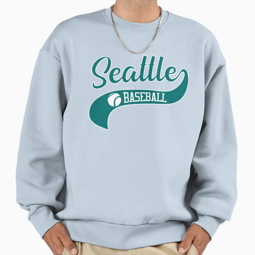 Seattle Baseball Swoosh Sweatshirt - Custom Art Print Men Women - T-Shirt, Sweatshirt, Hoodie