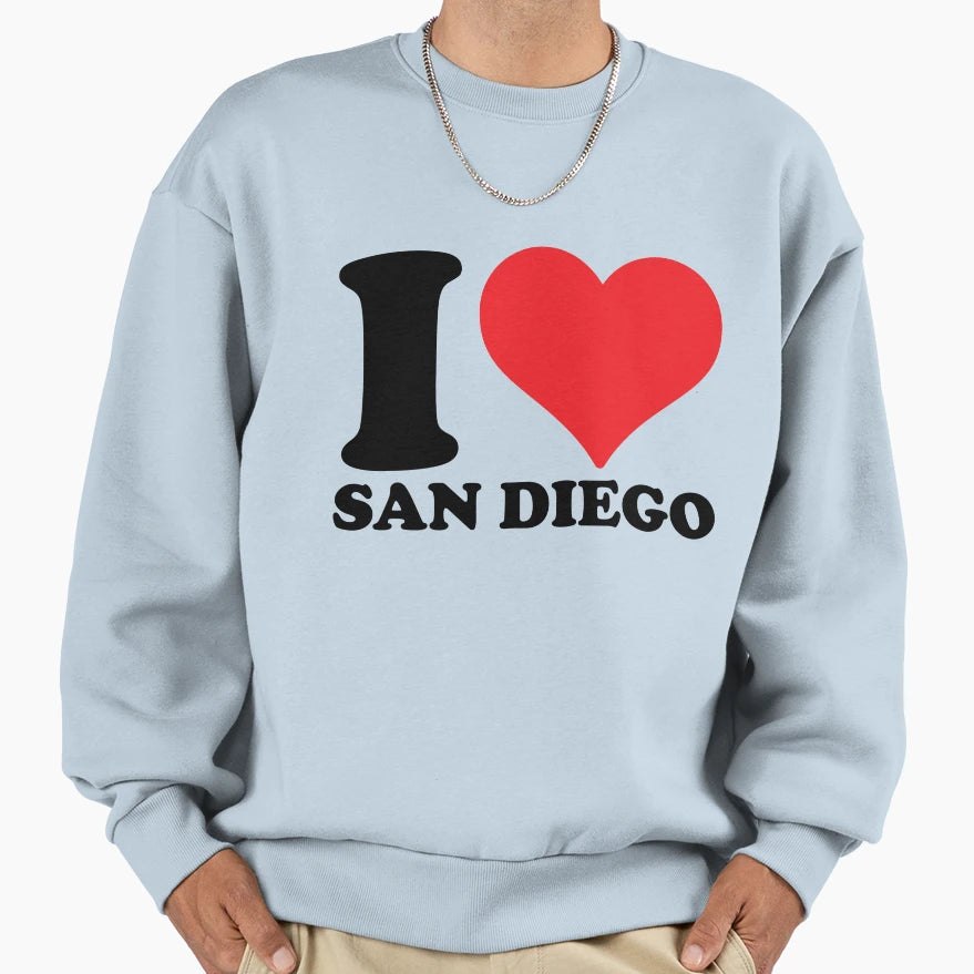 I Love San Diego Sweatshirt - Trendy Graphic Unisex - T-Shirt, Sweatshirt, Hoodie