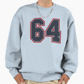 64 Navy Grey Red Sports Number Sixty Sweatshirt - Novelty Apparel Unisex - T-Shirt, Sweatshirt, Hoodie