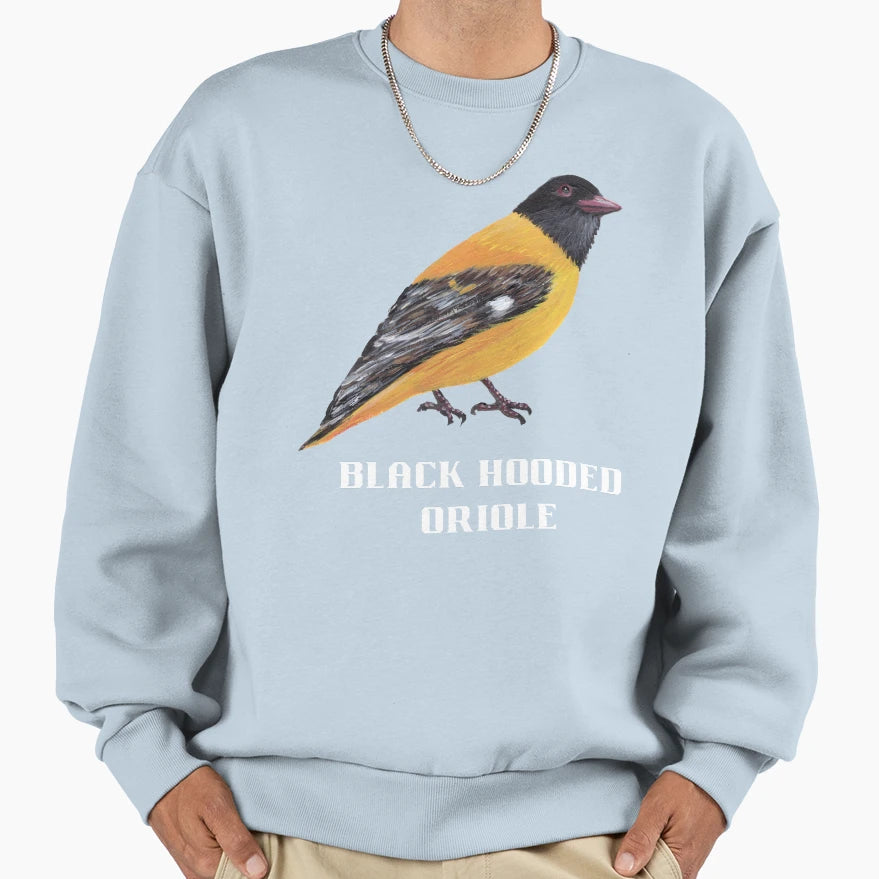 Black Hooded Oriole Sweatshirt - Custom Art Print Unisex - T-Shirt, Sweatshirt, Hoodie