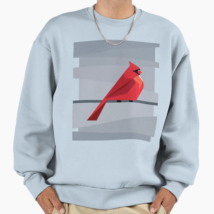 Red Cardinal Geometrical Art Sweatshirt - Minimalist Print Unisex - T-Shirt, Sweatshirt, Hoodie
