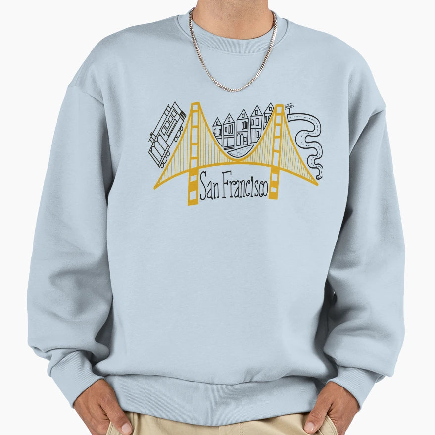 San Francisco Sweatshirt - Graphic Print for Adults - T-Shirt, Sweatshirt, Hoodie