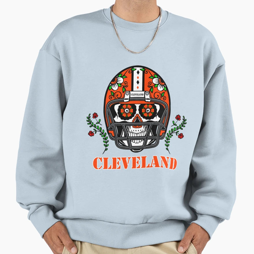 Cleveland Football Helmet Sweatshirt - Casual Everyday Wear Men Women - T-Shirt, Sweatshirt, Hoodie