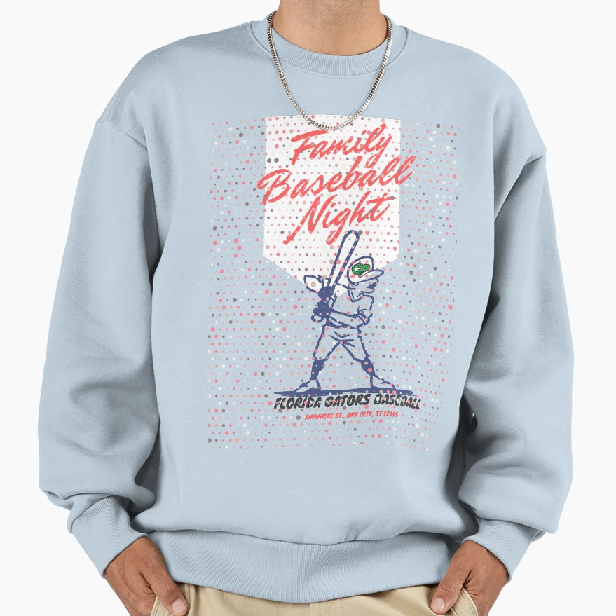 Family Baseball Night Florida Gator Sweatshirt - Graphic Print Men Women - T-Shirt, Sweatshirt, Hoodie