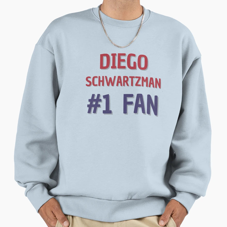 Diego Schwartzman 1 Fan Sweatshirt - Graphic Print Unisex - T-Shirt, Sweatshirt, Hoodie