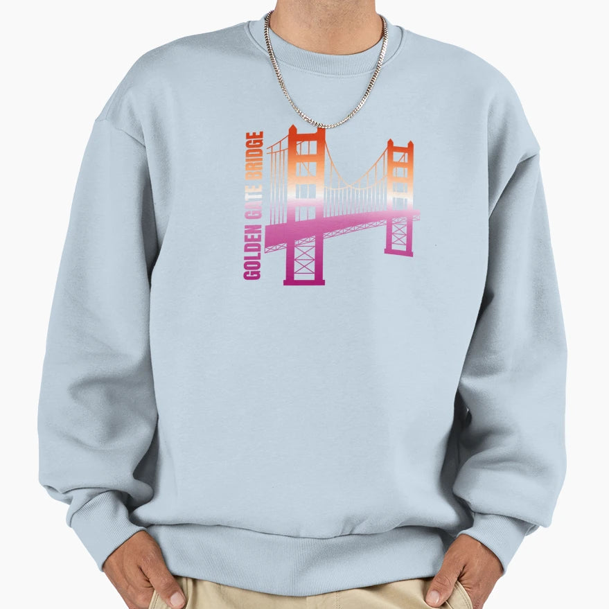 Golden Gate Bridge San Francisco Sweatshirt - Trendy Graphic Men Women - T-Shirt, Sweatshirt, Hoodie