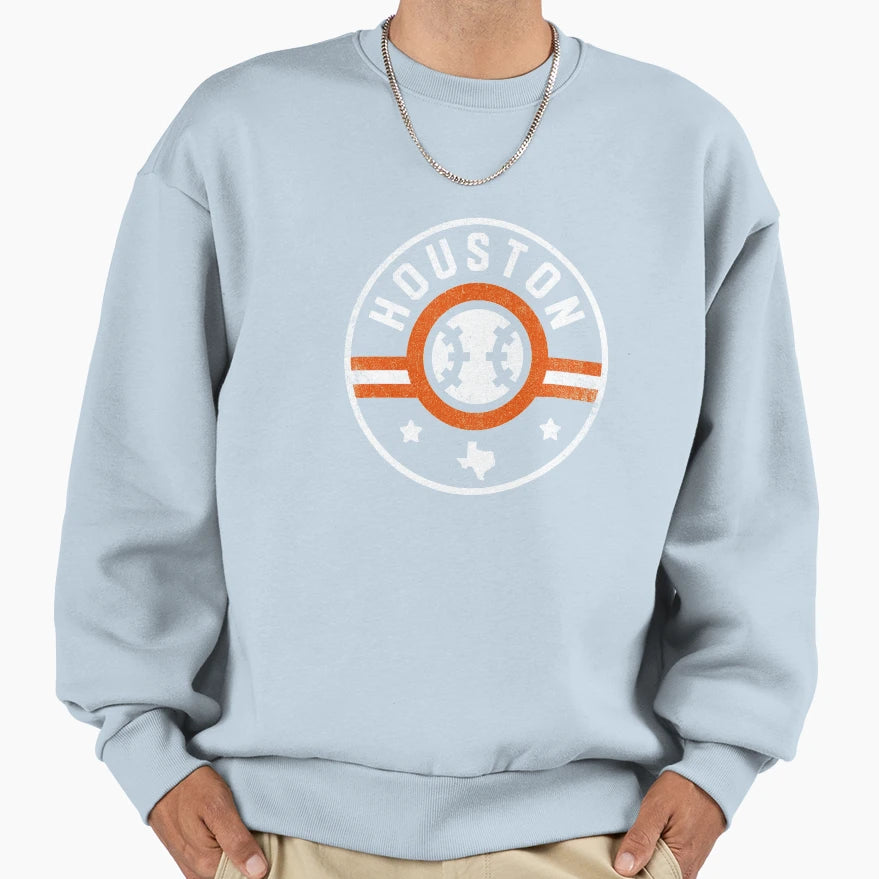Houston Baseball Stars And Sweatshirt - Custom Art Print for Adults - T-Shirt, Sweatshirt, Hoodie