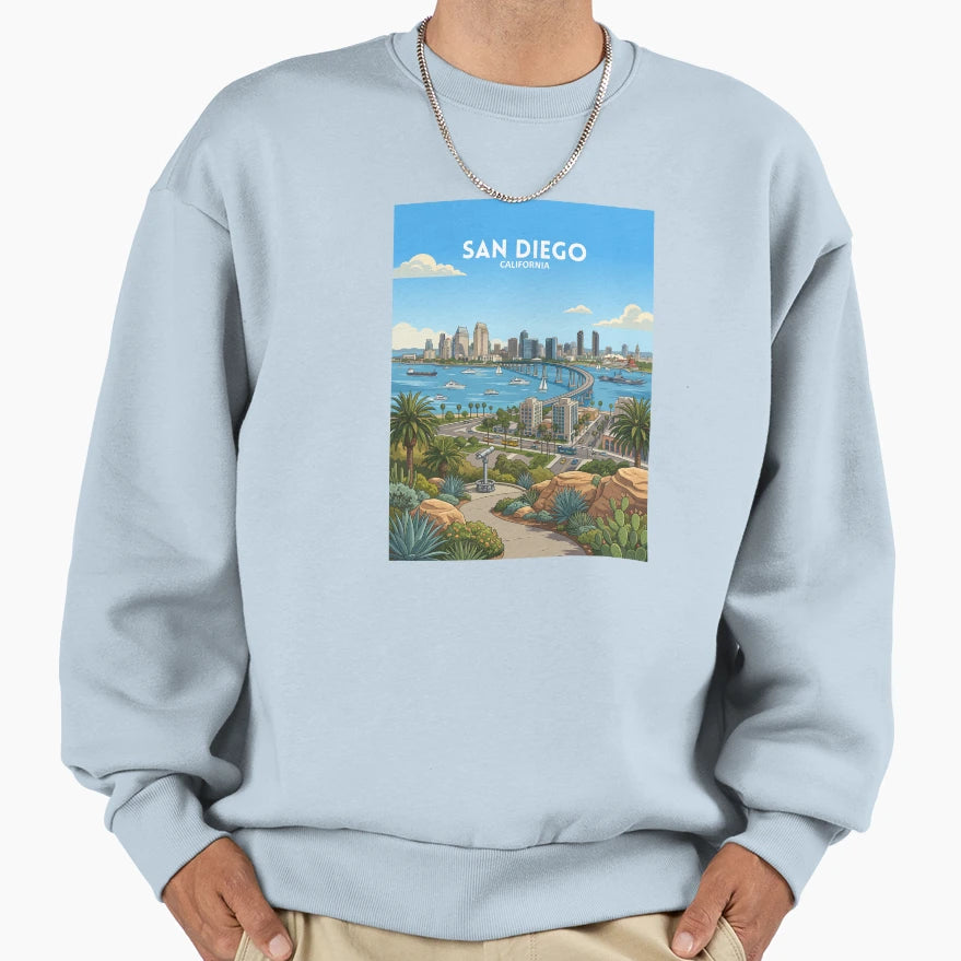 San Diego California Travel Art Sweatshirt - Fun Novelty Design Unisex - T-Shirt, Sweatshirt, Hoodie