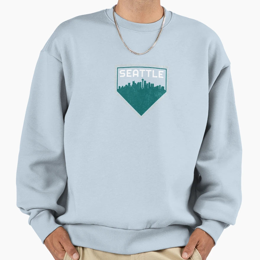 Seattle Baseball Home Plate Sea Sweatshirt - Trendy Graphic for Adults - T-Shirt, Sweatshirt, Hoodie