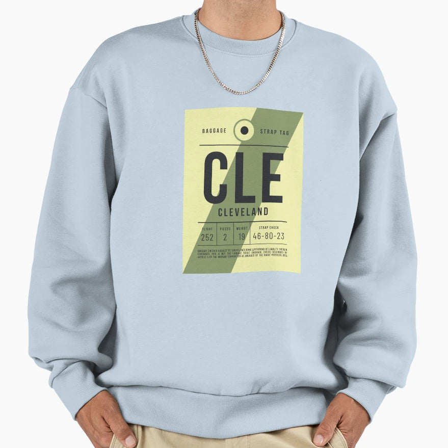 Luggage Tag E Cle Cleveland Usa Sweatshirt - Unique Graphic Unisex - T-Shirt, Sweatshirt, Hoodie