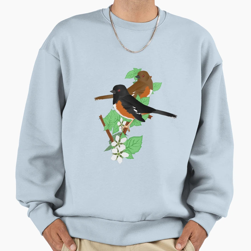 Eastern Towhee Pair Sweatshirt - Fun Novelty Design for Adults - T-Shirt, Sweatshirt, Hoodie