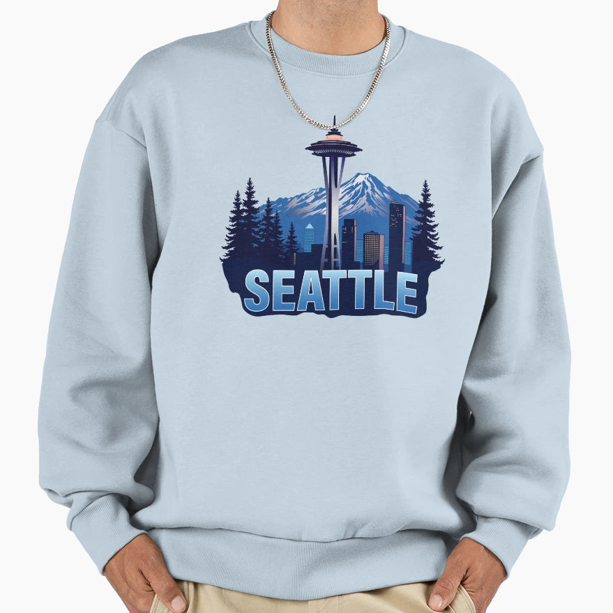 Seattle Washington United States Sweatshirt - Minimalist Print for Adults - T-Shirt, Sweatshirt, Hoodie