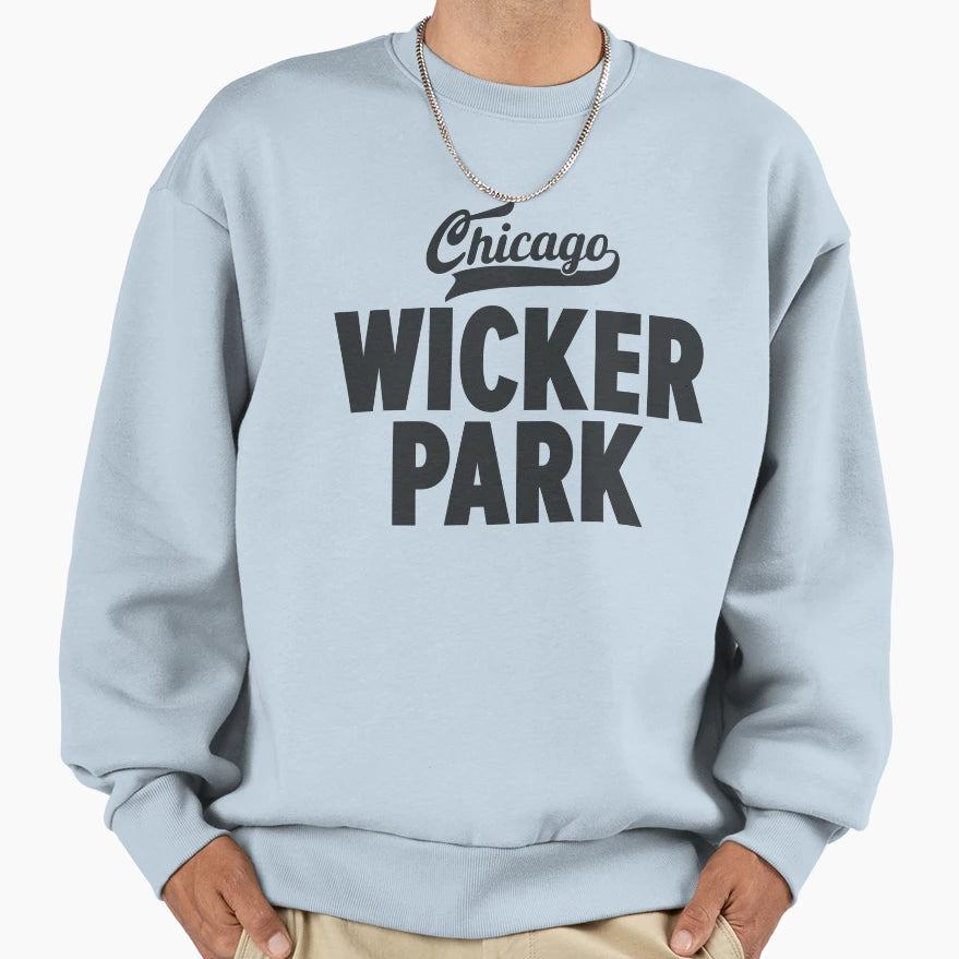 Wicker Park Chicago Minimal Sweatshirt - Fun Novelty Design for Adults - T-Shirt, Sweatshirt, Hoodie